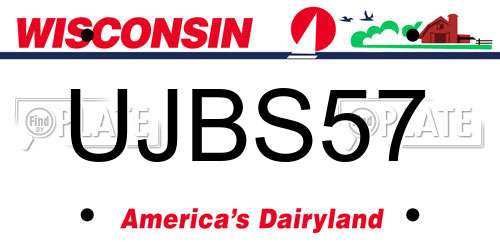 UJBS57 Wisconsin License Plate
