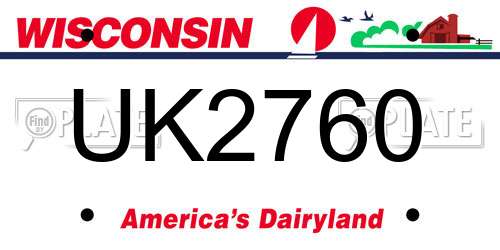 UK2760 Wisconsin License Plate