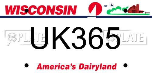 UK365 Wisconsin License Plate