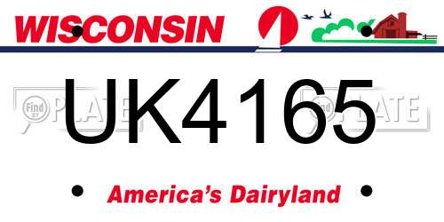 UK4165 Wisconsin License Plate