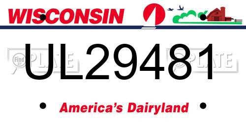 UL29481 Wisconsin License Plate