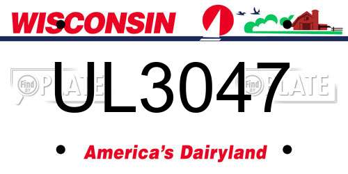 UL3047 Wisconsin License Plate