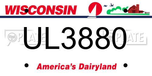 UL3880 Wisconsin License Plate