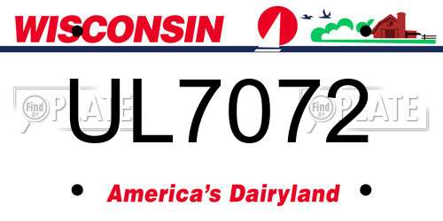 UL7072 Wisconsin License Plate
