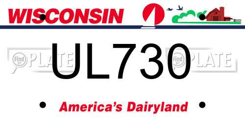 UL730 Wisconsin License Plate