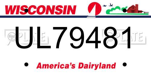 UL79481 Wisconsin License Plate