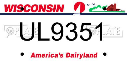 UL9351 Wisconsin License Plate
