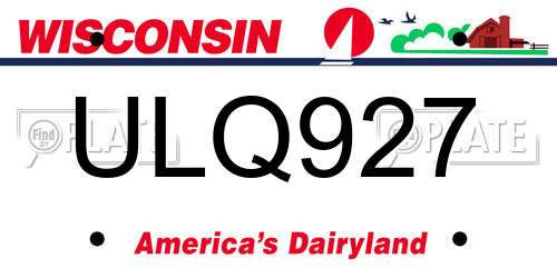 ULQ927 Wisconsin License Plate