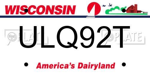ULQ92T Wisconsin License Plate