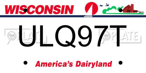 ULQ97T Wisconsin License Plate