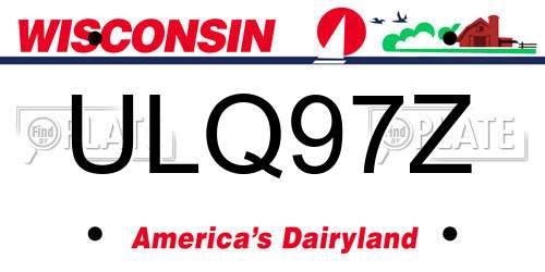 ULQ97Z Wisconsin License Plate