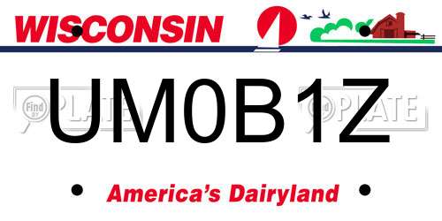 UM0B1Z Wisconsin License Plate
