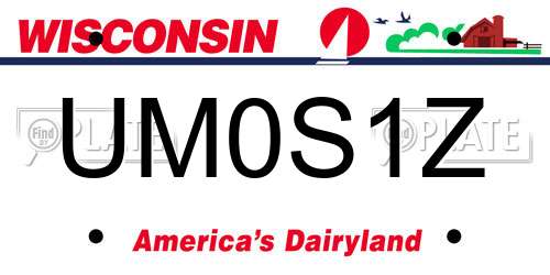 UM0S1Z Wisconsin License Plate