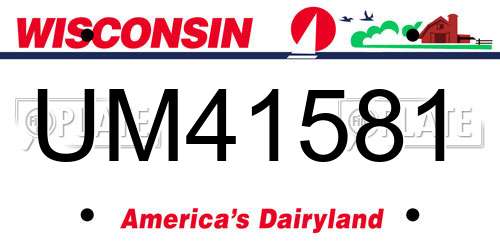 UM41581 Wisconsin License Plate