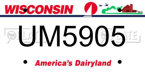 UM5905 Wisconsin License Plate