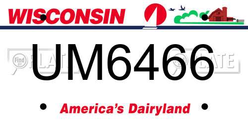 UM6466 Wisconsin License Plate
