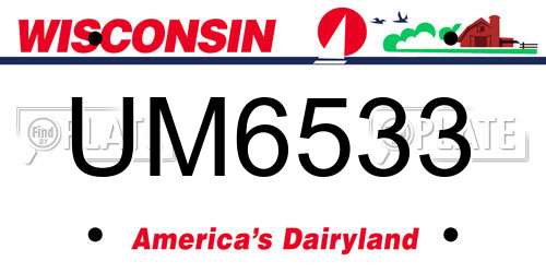 UM6533 Wisconsin License Plate