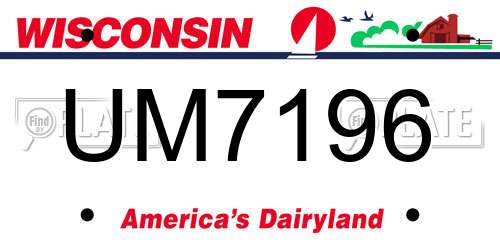 UM7196 Wisconsin License Plate