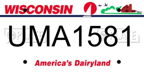 UMA1581 Wisconsin License Plate