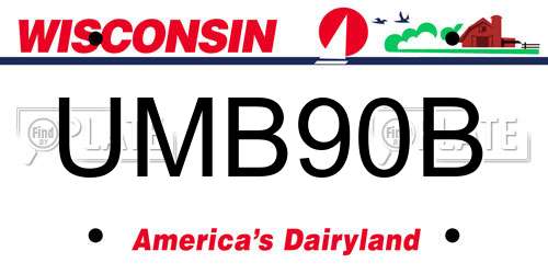 UMB90B Wisconsin License Plate