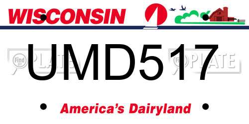 UMD517 Wisconsin License Plate