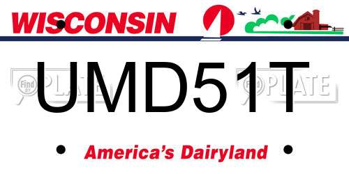 UMD51T Wisconsin License Plate