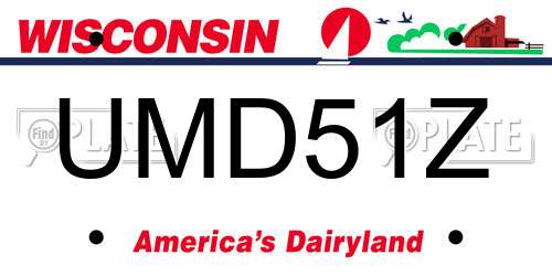 UMD51Z Wisconsin License Plate