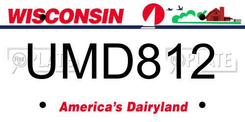 UMD812 Wisconsin License Plate