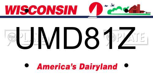 UMD81Z Wisconsin License Plate