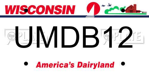 UMDB12 Wisconsin License Plate