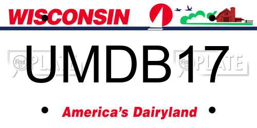 UMDB17 Wisconsin License Plate