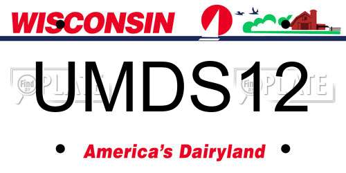 UMDS12 Wisconsin License Plate