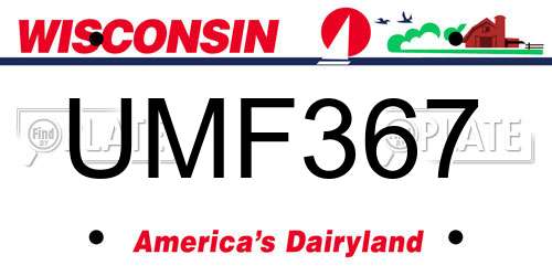 UMF367 Wisconsin License Plate