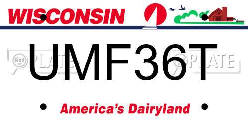 UMF36T Wisconsin License Plate