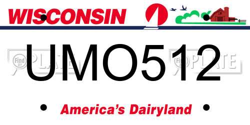 UMO512 Wisconsin License Plate