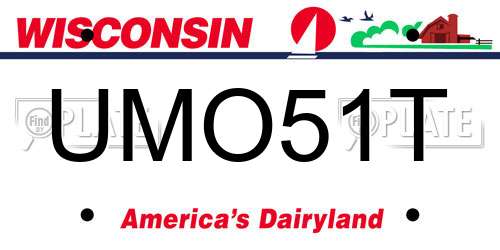 UMO51T Wisconsin License Plate