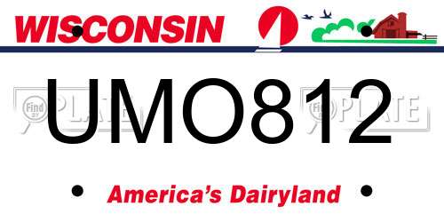 UMO812 Wisconsin License Plate