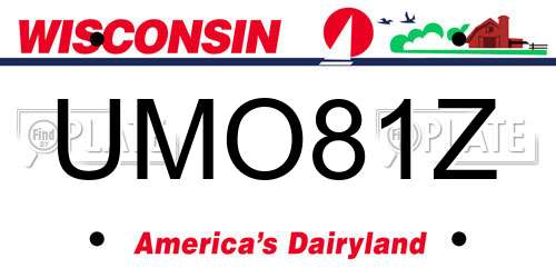 UMO81Z Wisconsin License Plate