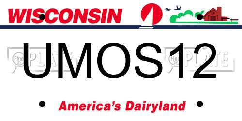 UMOS12 Wisconsin License Plate