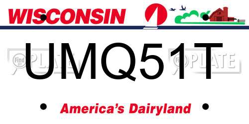 UMQ51T Wisconsin License Plate