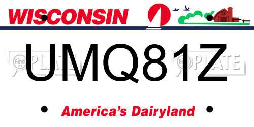 UMQ81Z Wisconsin License Plate