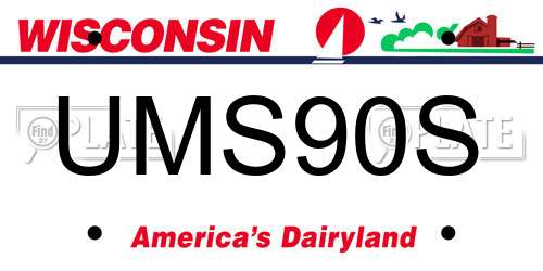 UMS90S Wisconsin License Plate