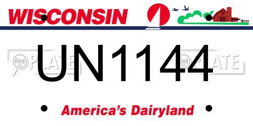 UN1144 Wisconsin License Plate