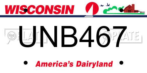UNB467 Wisconsin License Plate