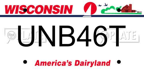 UNB46T Wisconsin License Plate