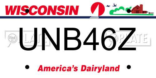 UNB46Z Wisconsin License Plate