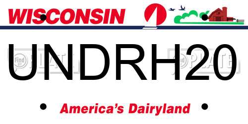 UNDRH20 Wisconsin License Plate