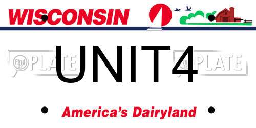 UNIT4 Wisconsin License Plate