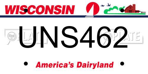 UNS462 Wisconsin License Plate