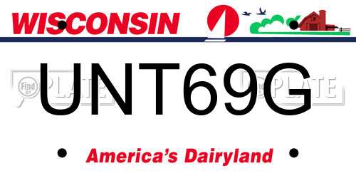 UNT69G Wisconsin License Plate